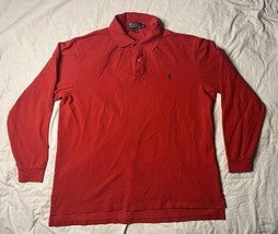 Polo Ralph Lauren Long Sleeve Shirt Men’s 2XLT Red Blue Pony Button - $30.00