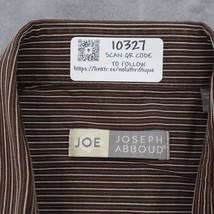 Joseph Abbound Shirt Men 16 32/33 Brown Long Sleeve Button Up Casual Striped - £20.23 GBP