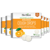 Herbion Naturals Cough Drops with Natural Orange Flavor, Sugar-Free - Pack of 6 - £15.79 GBP