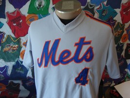 Vintage 80s New York Mets Lenny Dykstra Sand Knit MLB Baseball Jersey 44 - £156.21 GBP