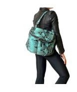 Designer Snakeskin Turquoise Leather Shoulder Bag, amazing color SNAKE S... - €1.432,62 EUR