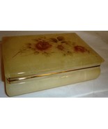 BEAUTIFUL MARBLE JEWELRY TRINKET BOX FLOWER DESIGN HIMARK MADE IN ITALY - $22.00