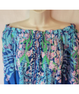 $138 NWT New Lilly Pulitzer Top Blue Pink Green Off Shoulder - $89.99
