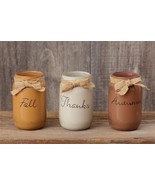 Fall glass Mason Jars - Set 3 - $47.85 CAD