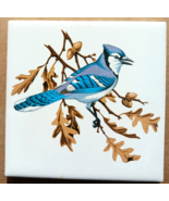 Ceramic Tile Blue Jay on Branch - $7.18