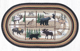Earth Rugs OP-583 Lodge Animals Oval Patch 20&quot; x 30&quot; - £38.87 GBP