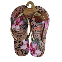 Havaianas Women&#39;s Crocus Rose Slim Animal Flip Flops Size 11/12 New - £18.27 GBP