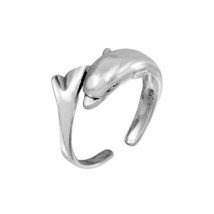 Fine 925 Sterling Silver Dolphin Adjustable Toe Ring / finger ring - $20.67