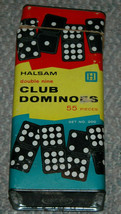 Halsam Double Nine Club Dominoes 54PCS  In Original Box Vintage No 200 - $14.99