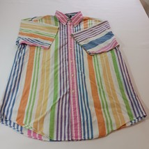 Nautica Men's Multicolor Stripes Cotton Button-Down Collar Shirt Short Sleeve M image 8