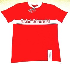Michael Schumacher T-SHIRT, With Lettering &amp; Logo RED/WHITE Size L- Large , New - £32.19 GBP