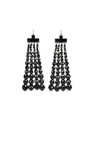 Alexis Mabille Womens Earrings Drop Long Black Length 5&#39;&#39; Made In France - £432.43 GBP