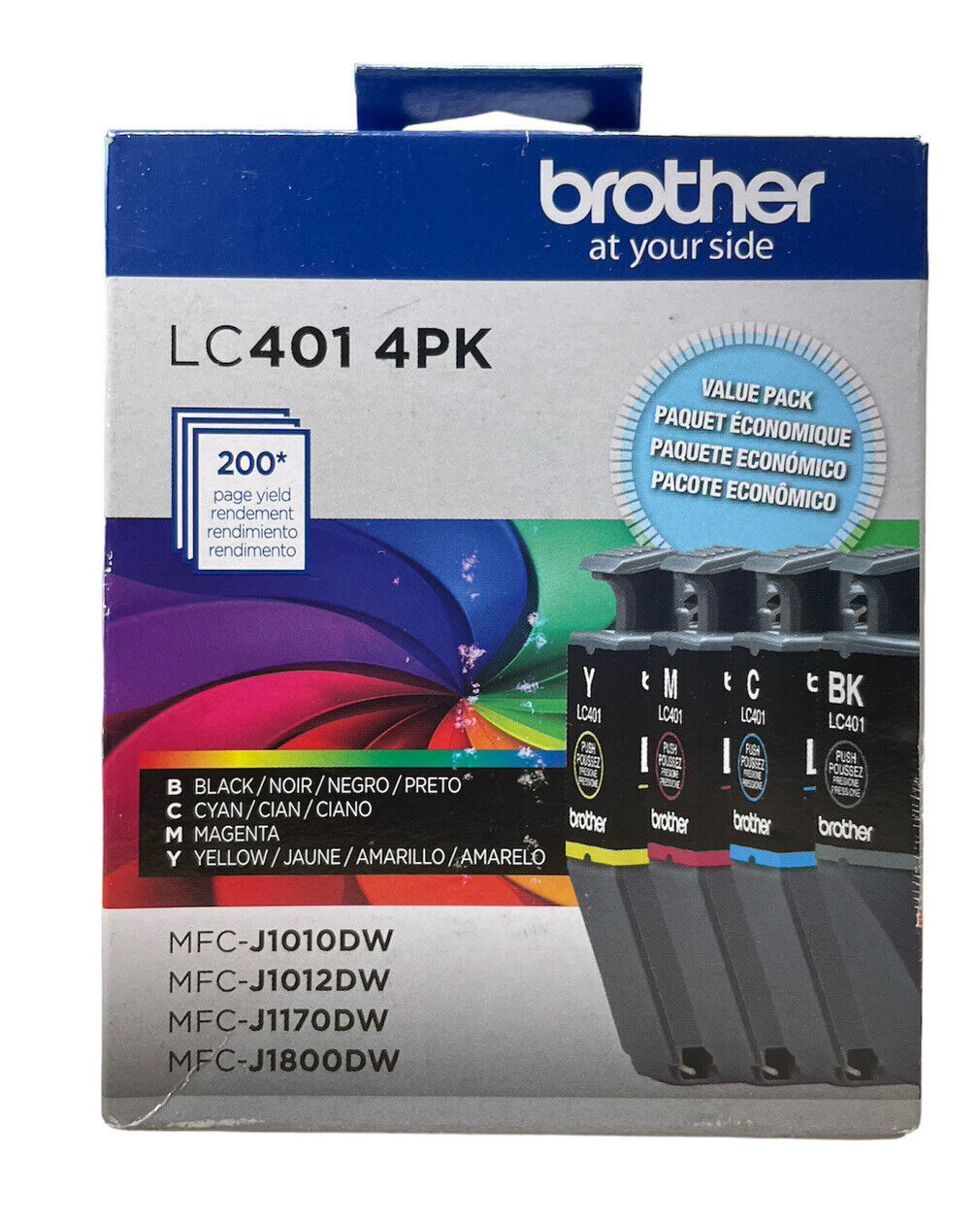 BROTHER LC401  4 Pack - Black/Cyan/Magenta/Yellow Cartridges  LC4014 Exp 2026 - £54.50 GBP
