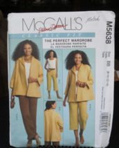 McCall's Classic Fit M5638 Misses Unlined Jacket Top Pants Pattern - Size 8-14 - $8.90