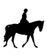 English Hunt Seat Horse and Rider Equine Decal Black Silhouette Sticker ... - $5.00