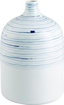 Vase Cyan Design Whirlpool Blue White Ceramic - £440.51 GBP