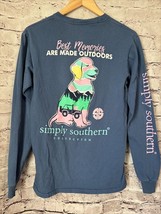 Simply Southern  T-Shirt Womens S Best Memories Outdoors Dog Long Sleeve - $177.53 MXN