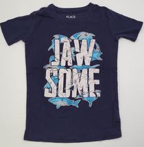 L) Children's Place Navy Blue Shark Jaw Some T-Shirt Size 8 Shirt - $7.91