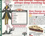 Burger King Placemat George Washington 1988 Cherry Pie - $11.88