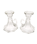 Clear Glass Candle Stick Holders With Handle - Lot Of 2 - $17.62 CAD