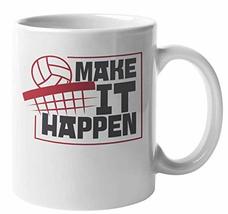 Make It Happen. Motivational Volleyball Coffee &amp; Tea Mug For Athlete, Tr... - £15.57 GBP+
