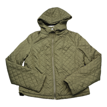 Ambiance Jacket Womens S Green Chico Long Sleeve Water Resistant Quilted Hood - $29.68