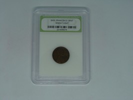 San Francisco Mint Wheat Cent 1c One Coin INB Certified Authenticated Slabbed - £7.67 GBP