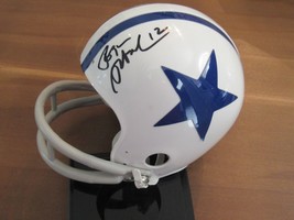 Roger Staubach Too Tall Jones Cowboys Hof Signed Auto Riddell Mini Helmet Jsa - $217.79