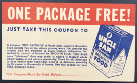 Vintage 1944 Uncle Sam Laxative Breakfast Food Advertising Trade Postcard - £14.80 GBP