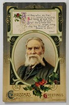 John Winsch Christmas Greetings Whittier Quote Portrait Embossed Postcard T9 - £3.10 GBP