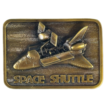 Space Shuttle Satellite Vintage 1980 3D Brass Belt Buckle Company NASA - £36.99 GBP