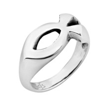 Gorgeous Christian Fish Religion Promise .925 Silver Ring-9 - £20.24 GBP