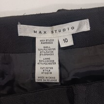 Max Studio A712Q11B Women's Rear Zipper & Slit Black Pencil Skirt Size 10 image 3