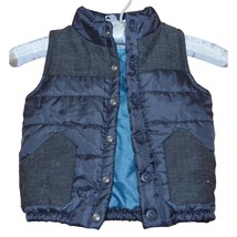 Genuine Kids from OshKosh Puffer Vest Blue Gray Quilted Lined Baby Boys18 months - £15.80 GBP