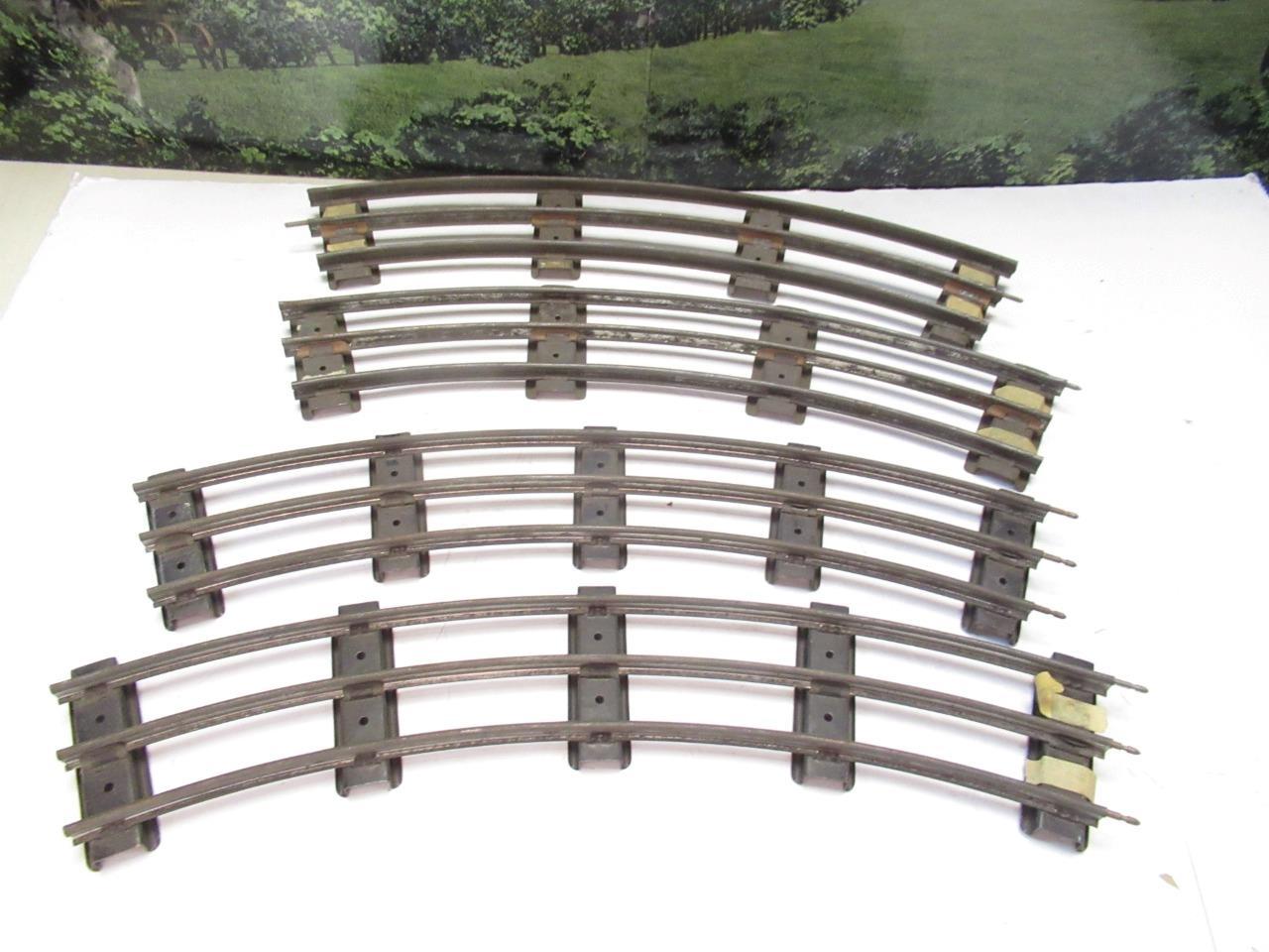 Primary image for LIONEL PRE-WAR - 4 SECTIONS STANDARD GAUGE CURVED TRACK-SUPER SALE- - RUSTED-