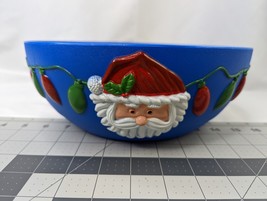 Easter Unlimited Blue Santa Christmas Bowl Plastic 10.5 Inch - $8.95