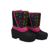 Chatties Toddler Girls Snow Boots - New - Black w/ Pink Stars Size XL 11/12 - $8.99