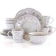 Vintage Dinnerware Set For 4 Stoneware Dishes Plates Bowls Mugs White 16... - £56.01 GBP