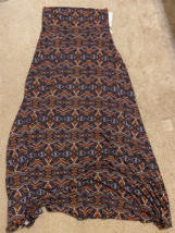 Lularoe NWT Full Length Multicolor Aztec Print Brown Red Maxi Skirt - Si... - $23.16