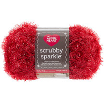Red Heart CC Scrubby Sparkle Yarn Strawberry - £15.94 GBP