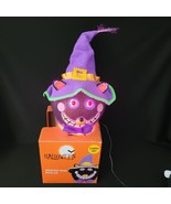 RARE Gemmy &#39;04 Fiber Optic Haunted Head Black Cat Light Color Change Hal... - $60.65 CAD