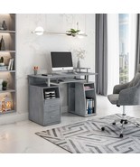 Computer Desk with Storage - Grey - $426.50 CAD