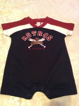 Size 6 9 mo. Astros romper 1 piece outfit Genuine MLB merchandise set bl... - $13.29