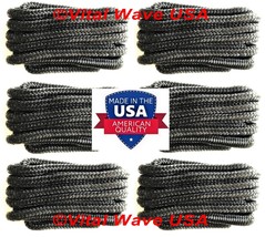 (6) USA Made Premium 3/8 in x 25 ft Black Nylon Boat Yacht Dock Line Mar... - $184.96