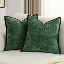 FUTEI Dark Green Chenille Throw Pillow Covers Set of 2 26x26 Inch Euro Sham - $466.44 FUTEI Dark Green Chenille Throw Pillow Covers Set of 2 26x26 Inch Euro Sham - $466.44 MXN