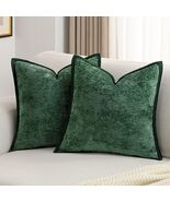 FUTEI Dark Green Chenille Throw Pillow Covers Set of 2 26x26 Inch Euro Sham - $466.44 MXN FUTEI Dark Green Chenille Throw Pillow Covers Set of 2 26x26 Inch Euro Sham - $466.44 MXN