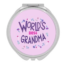 Worlds Best GRANDMA : Gift Compact Mirror Great Floral Birthday Family Grandmoth - £10.41 GBP