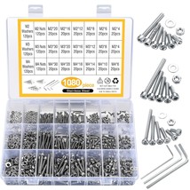 1080Pcs Screws Bolts And Nuts And Washers Assortment Set, Metric M4, 1080 Silver - $41.99