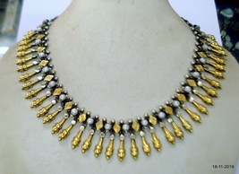 Traditional Design Sterling Silver Necklace Choker Gold Plated Necklace - $376.20