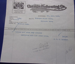 Vintage Chicago Perforating Co Chicago IL Order Form 1922 - £4.69 GBP